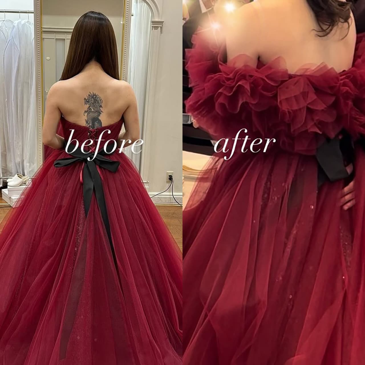 ブライダルボディカバーメイクはウエディングドレスを着て露出する背中のタトゥーも隠せます